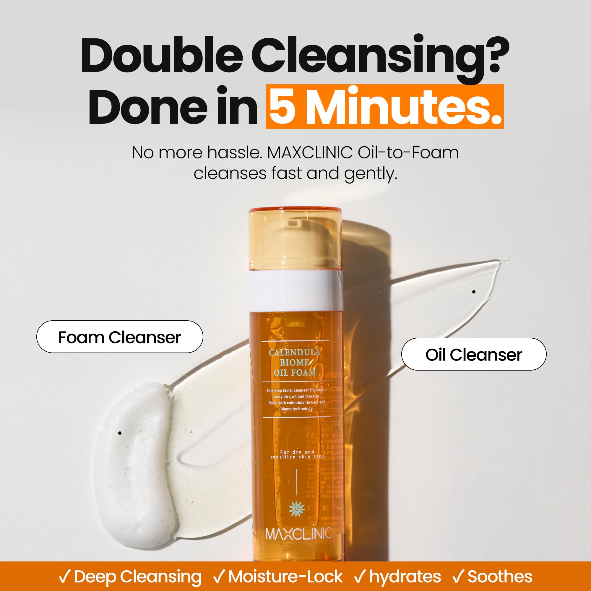 MAXCLINIC Calendula Biome Oil to Foam makeup removal and impurities lifting