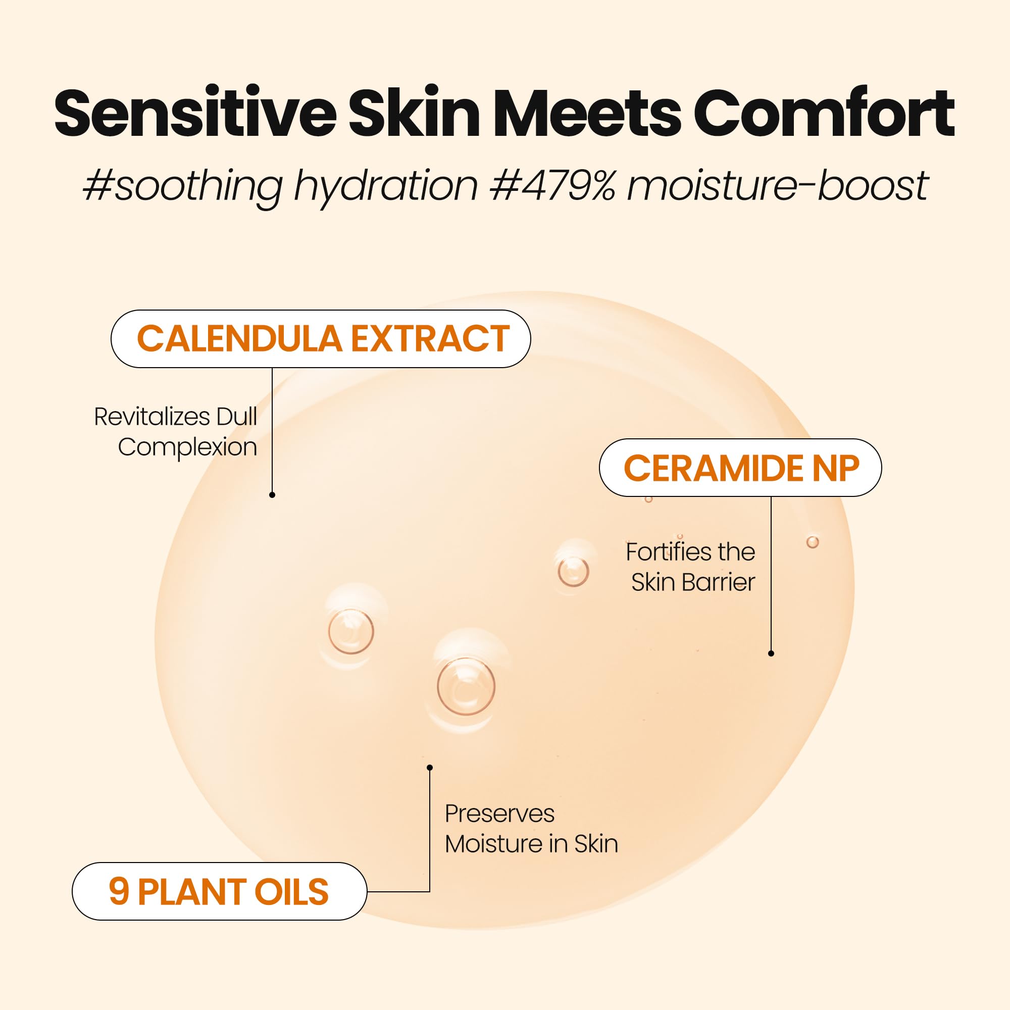 MAXCLINIC Calendula Biome Oil to Foam plant-based surfactants deliver gentle cleansing