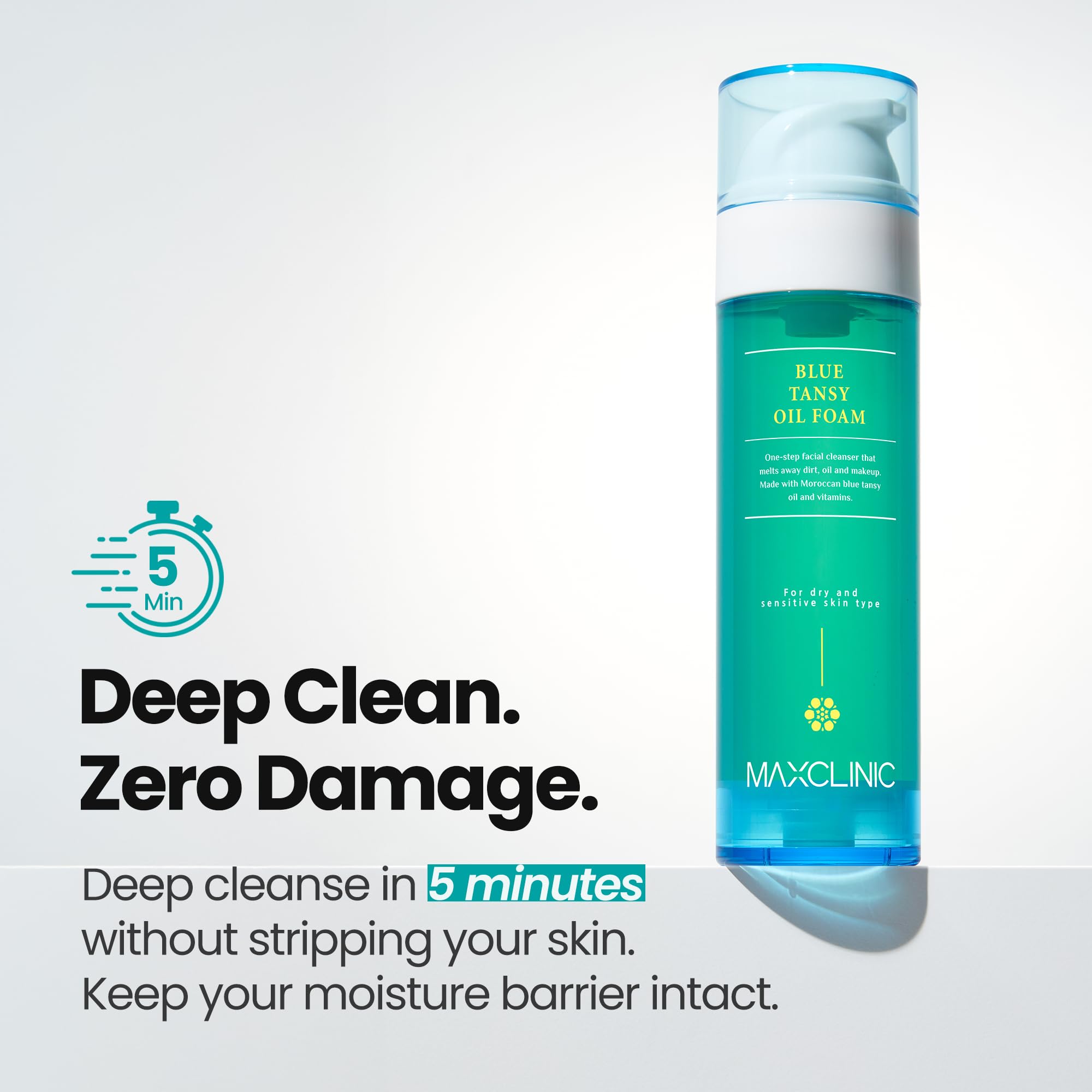 MAXCLINIC makeup removal in action demonstrates deep cleansing without stripping moisture.