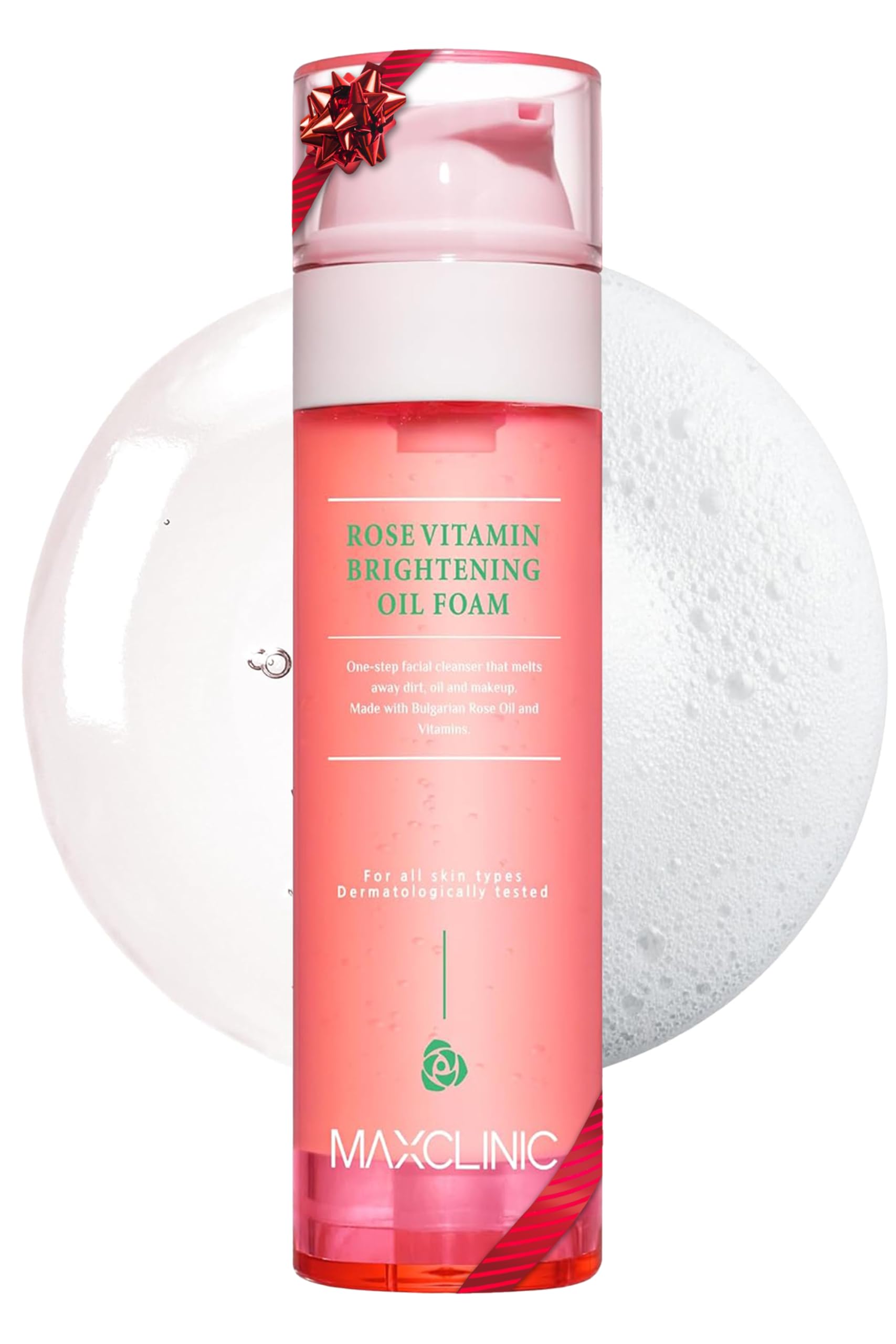 MAXCLINIC Rose Vitamin Oil to Foam bottle ready for effortless daily cleansing and makeup removal.