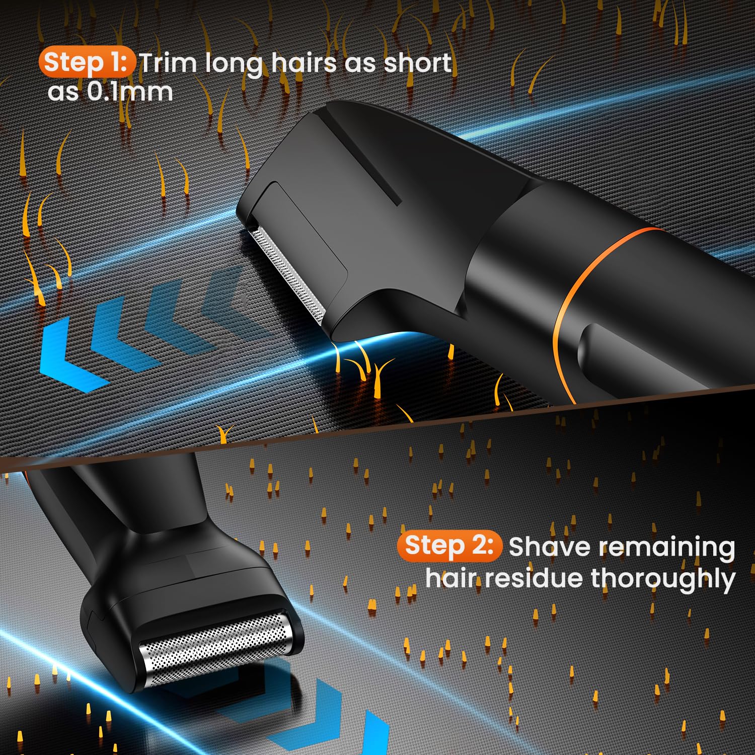 MAXGROOM ergonomic design supports comfortable full-body grooming sessions