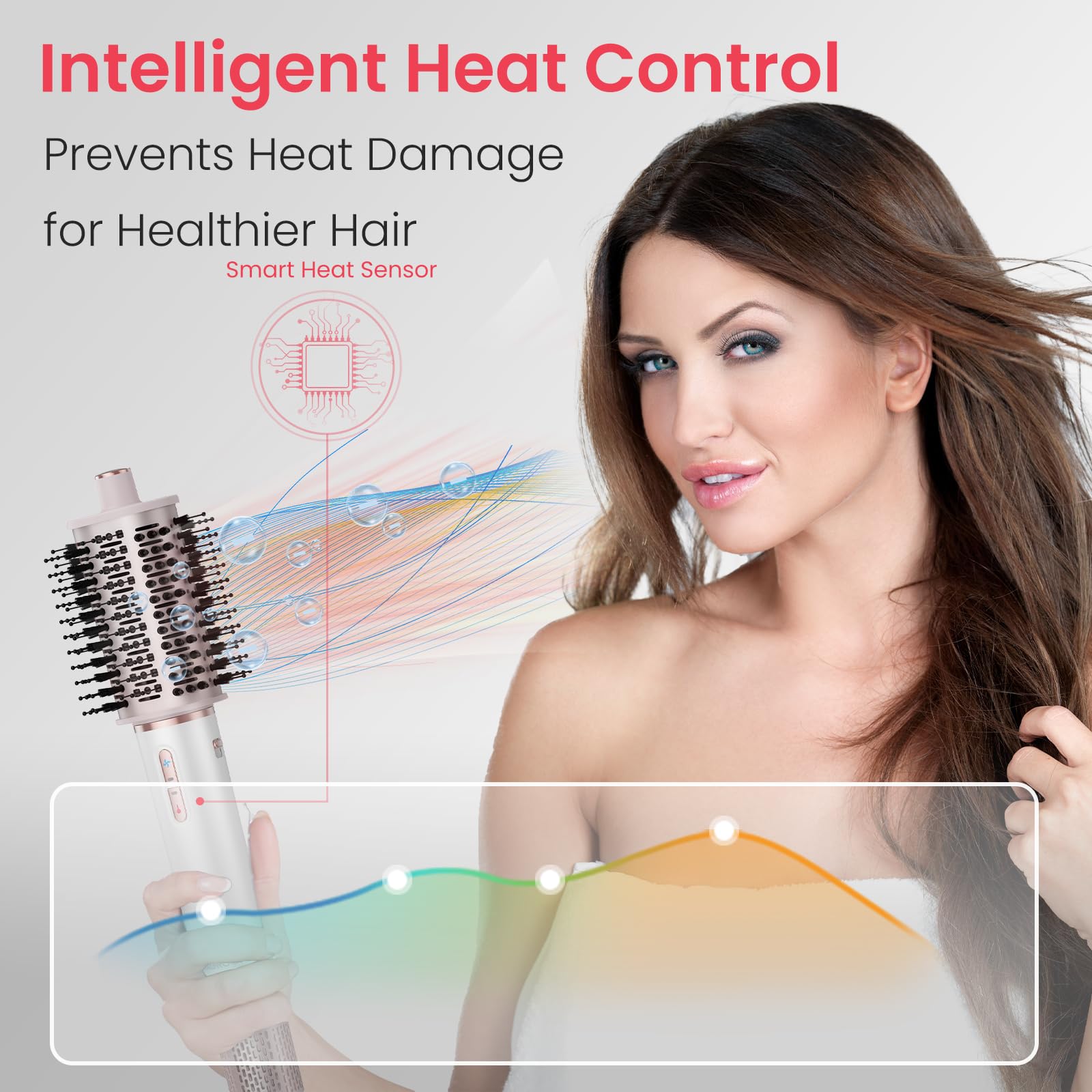 MAXGROOM hair dryer brush temperature-settings demonstrate versatile heat options