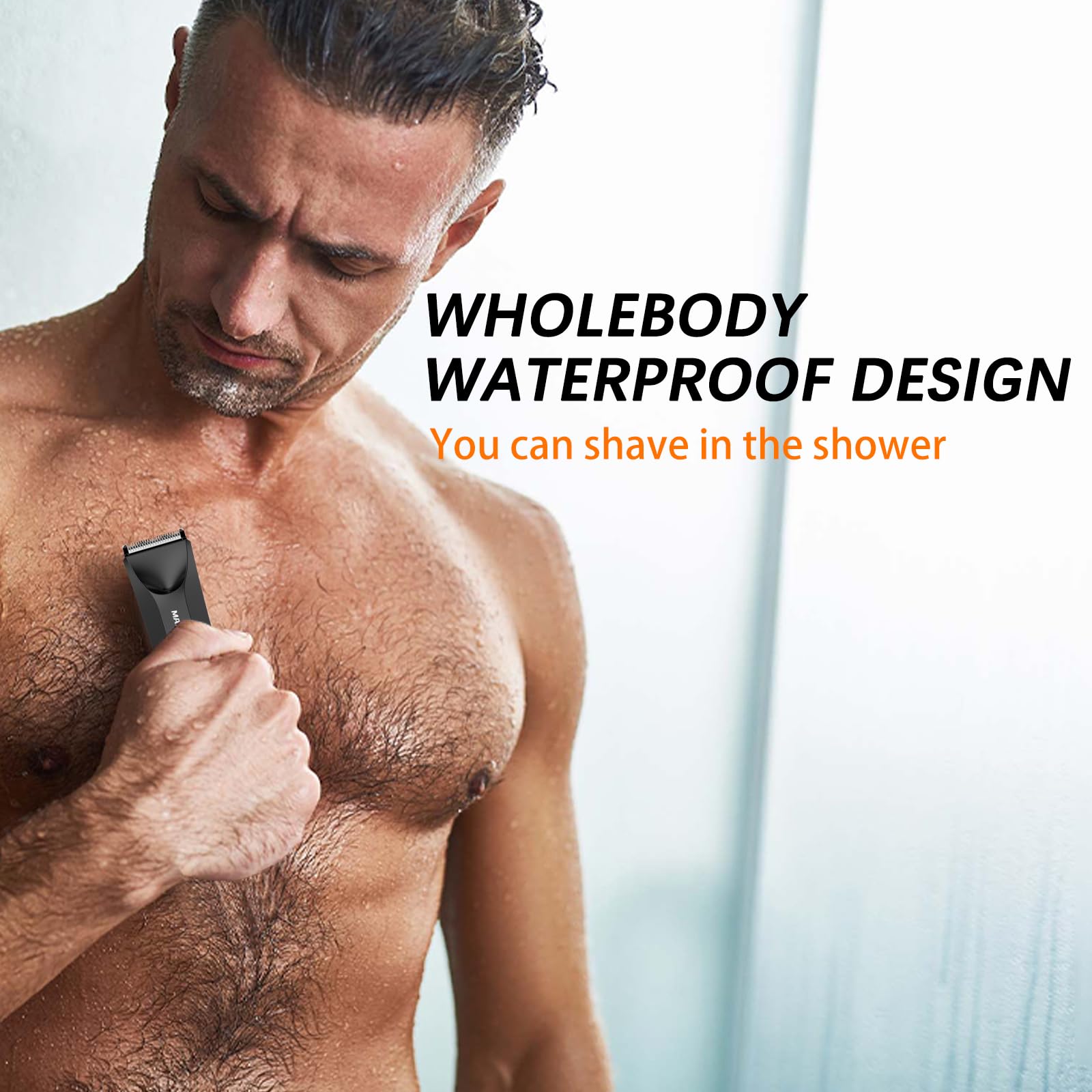 MAXGROOM IPX7 waterproof trimmer ready for wet or dry use