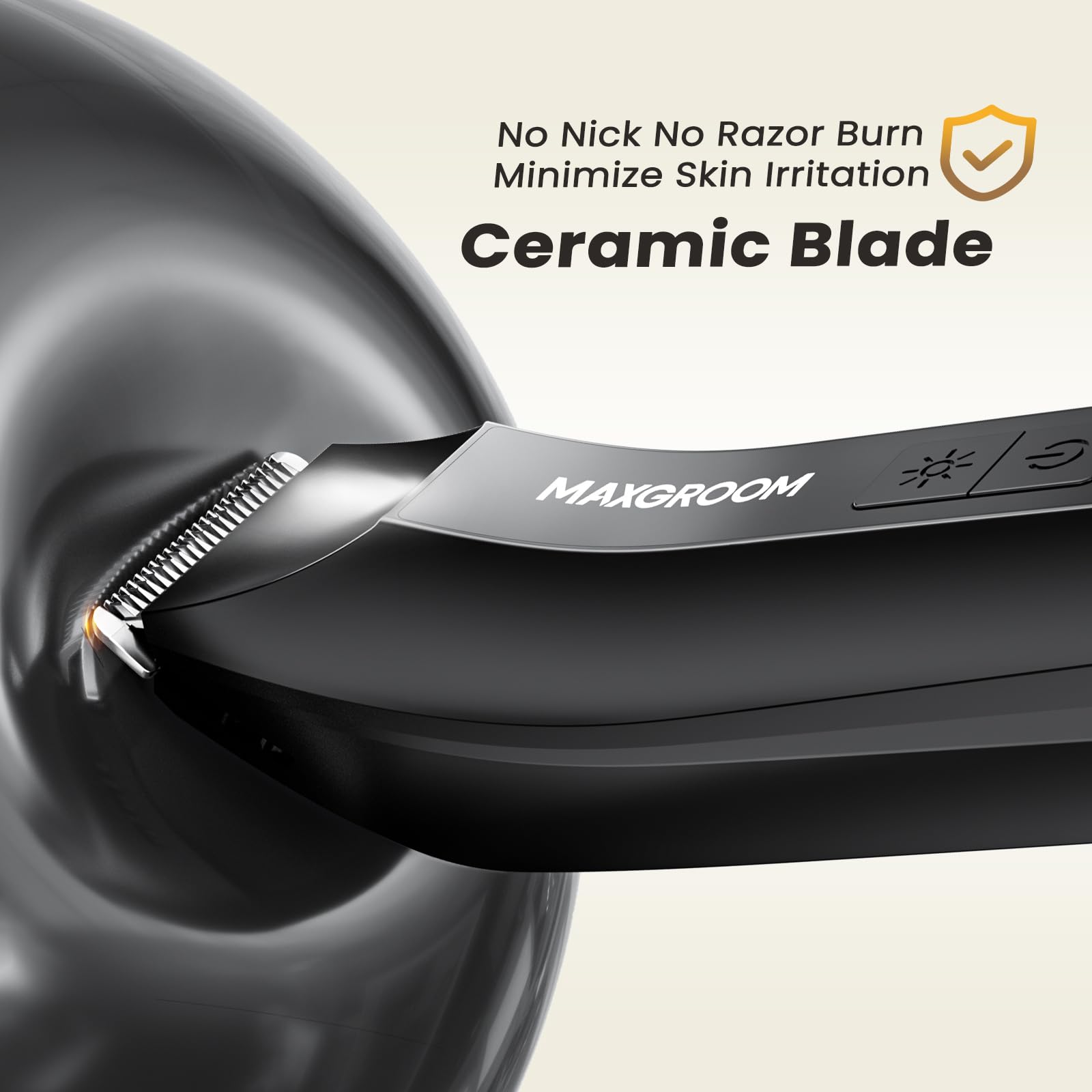 MAXGROOM T-shaped trimmer provides clean lines for intimate grooming