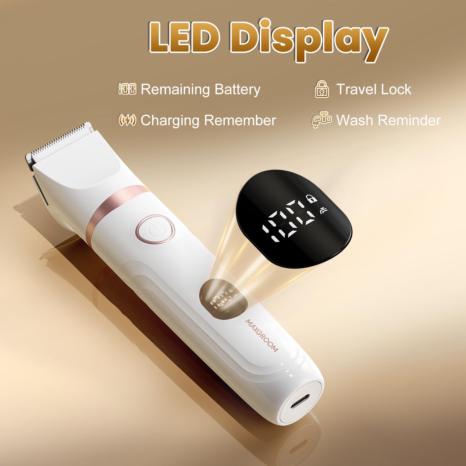 MAXGROOM USB rechargeable battery for cordless grooming on the go