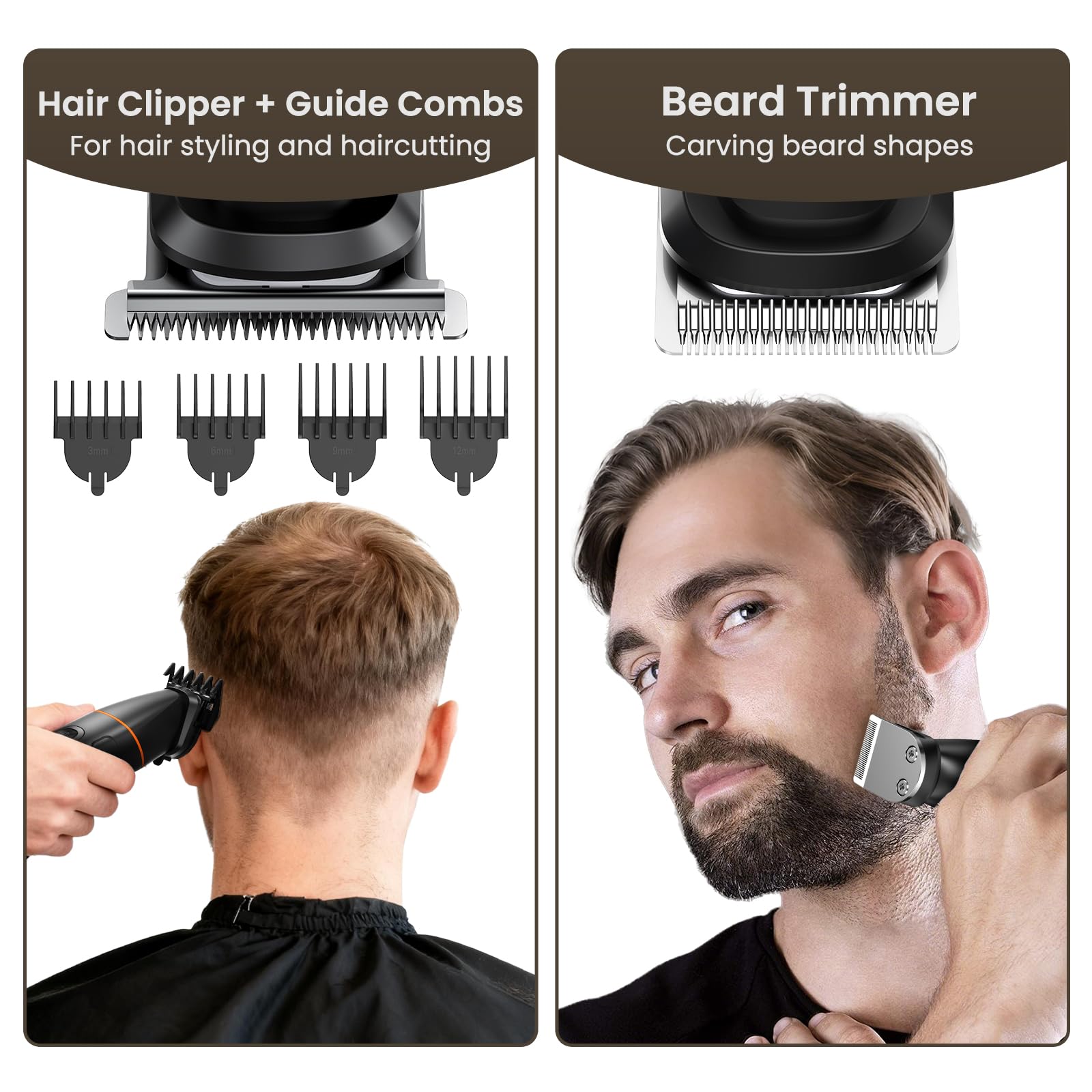 MAXGROOM waterproof design enables shower trimming for convenient routines