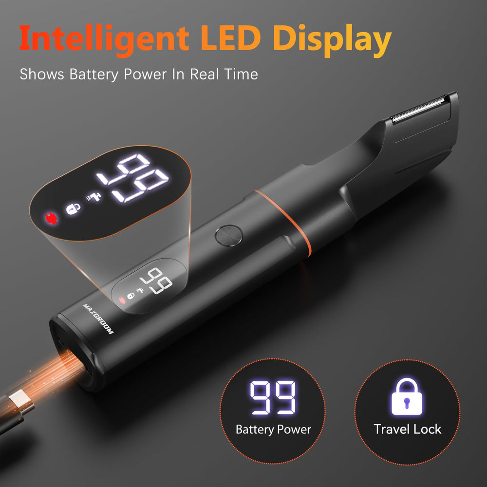 MAXGROOM waterproof IPX6 design enables wet or dry grooming in shower