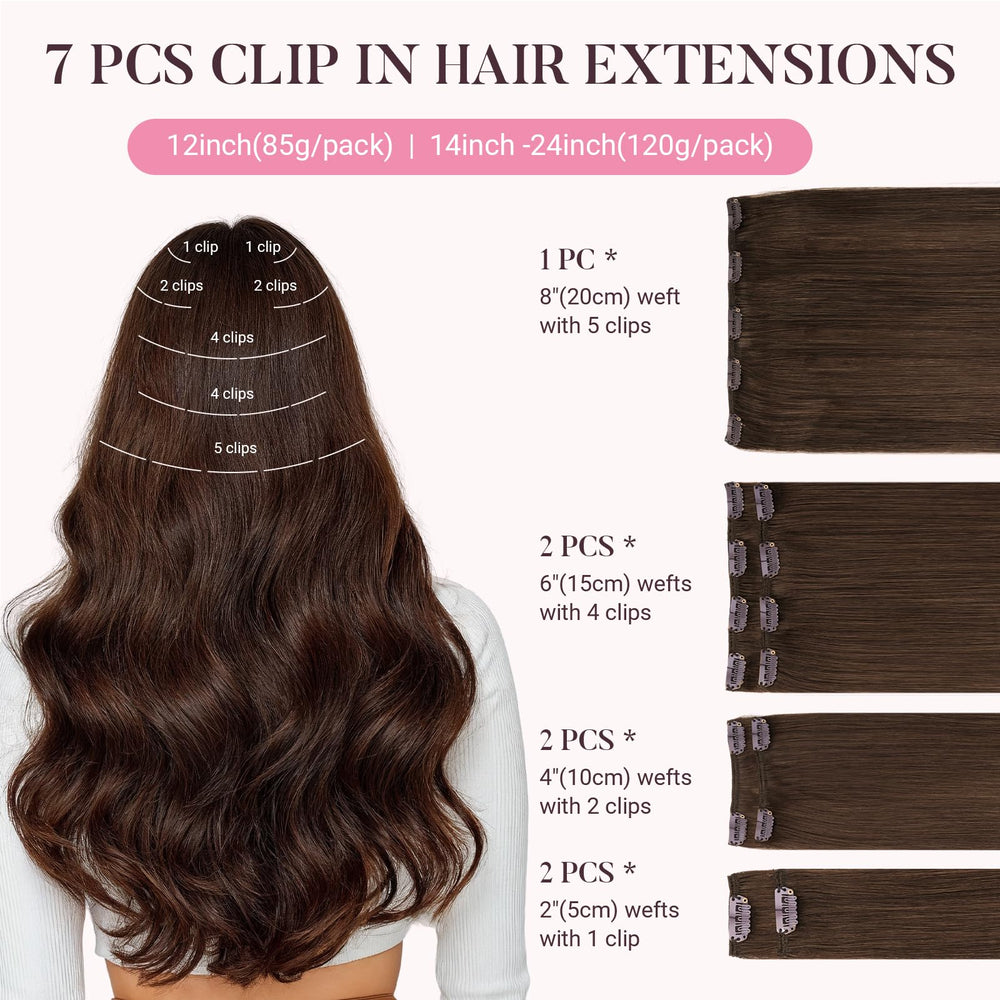 MAXITA clip-in extensions in silky soft Remy hair for smooth movement