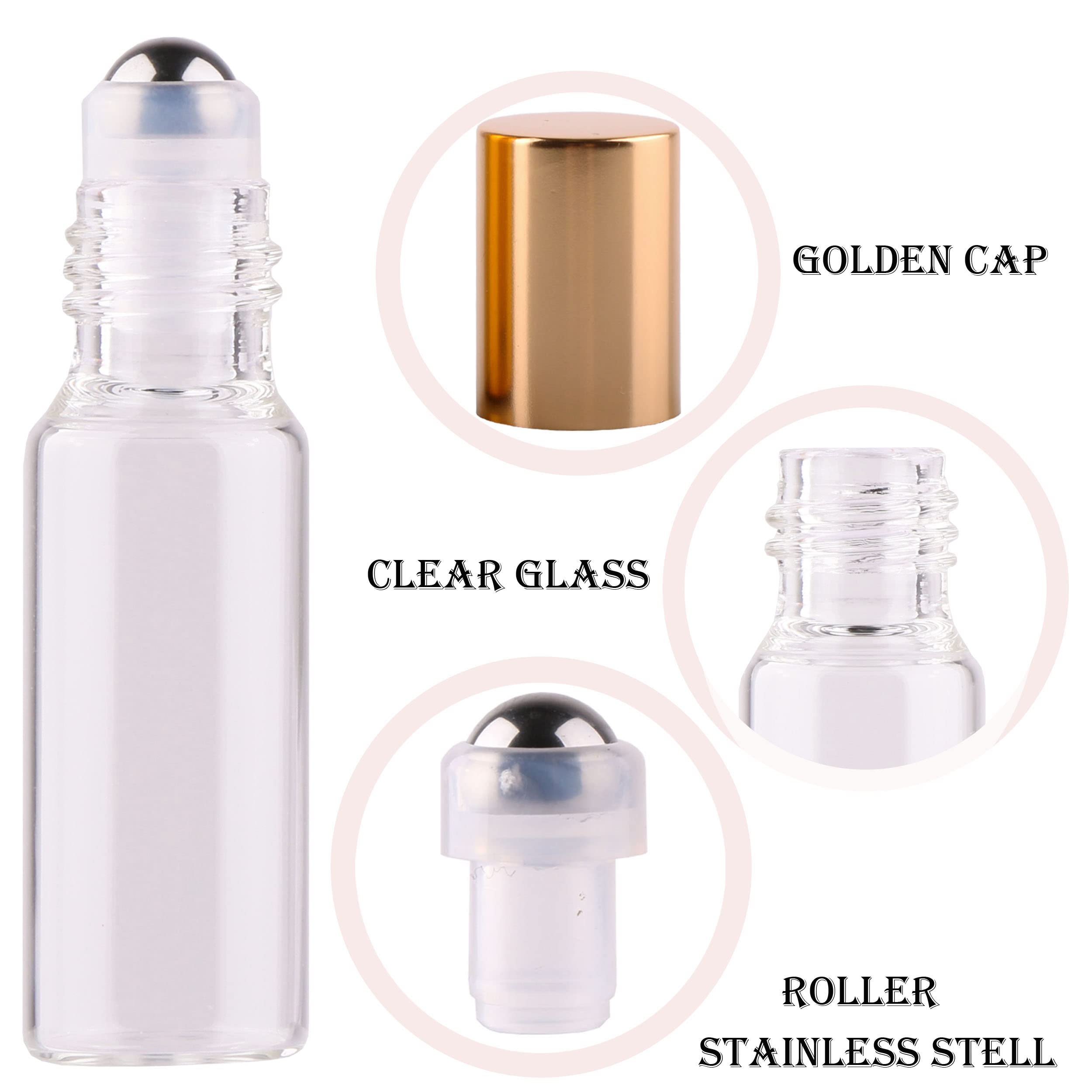 MaxMau 5ml glass roller bottle with droppers for easy sample sharing.