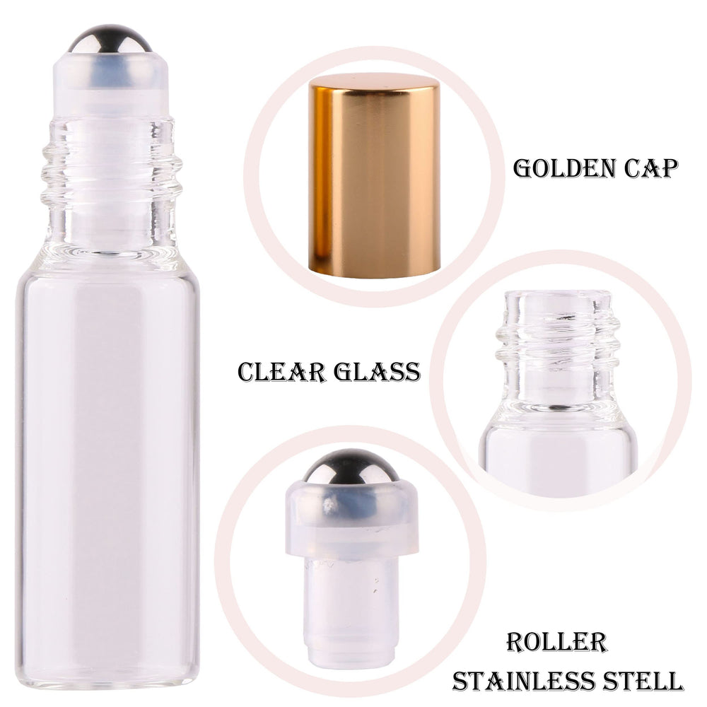 MaxMau 5ml glass roller bottle with droppers for easy sample sharing.
