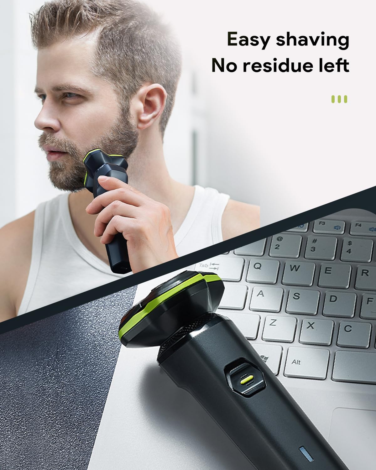 MAXWISDOM travel-ready shaver fits bags and briefcases for on-the-go grooming.