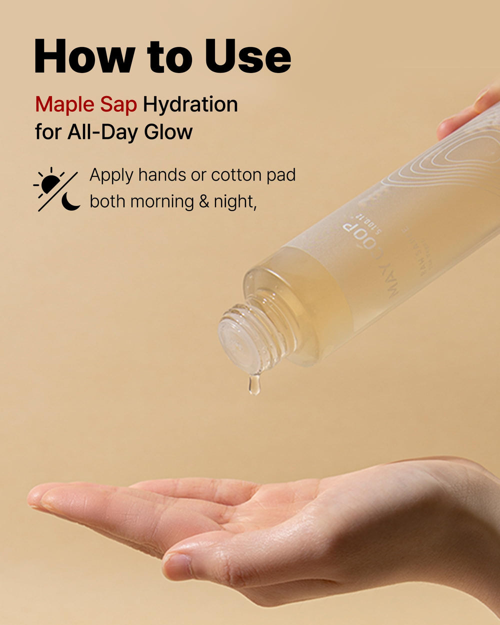 MAY COOP Moisture Essence Toner birch bark image hints at antioxidant protection.