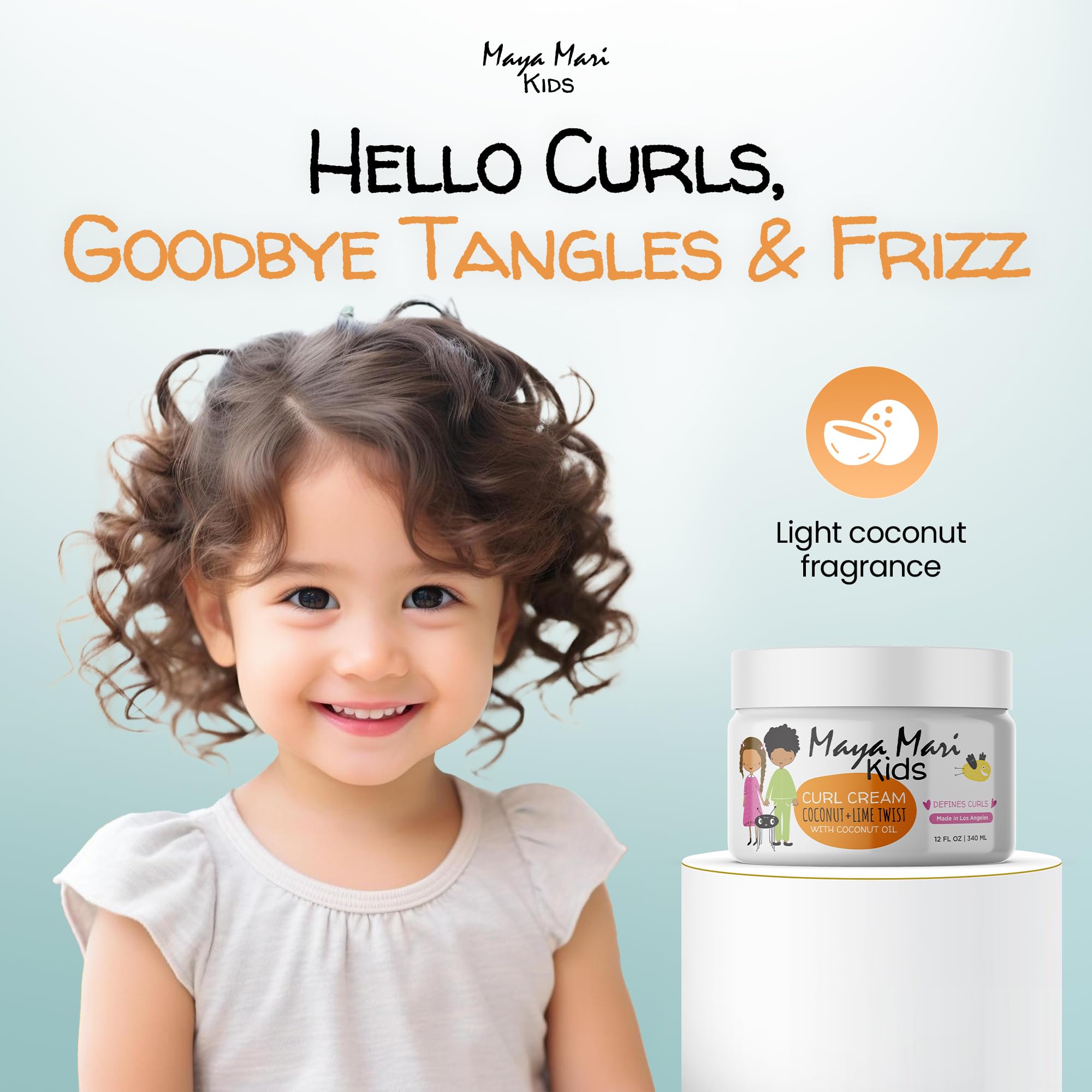 Maya Mari baby-gentle-cream infant-use close-up—suitable for delicate curls.