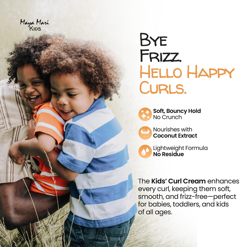 Maya Mari ingredients coconut-oil label—premium nourishing formula for soft curls.