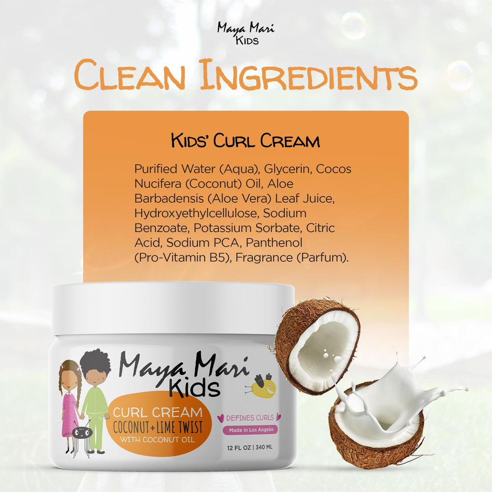 Maya Mari curl-cream jar-label package—classic packaging with coconut-lime aroma.