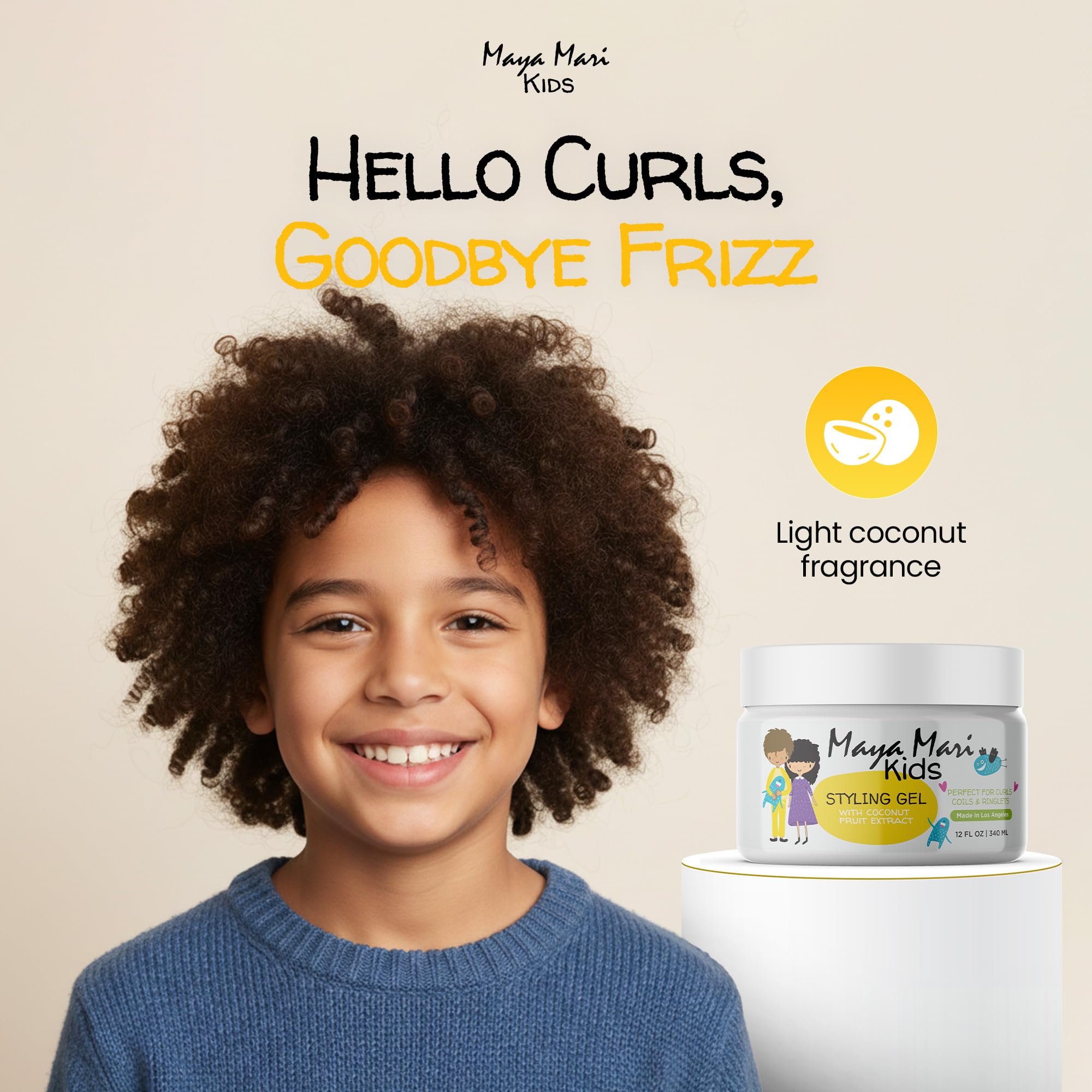 MAYA MARI Kids Hair Gel shows USA-made Los Angeles label.