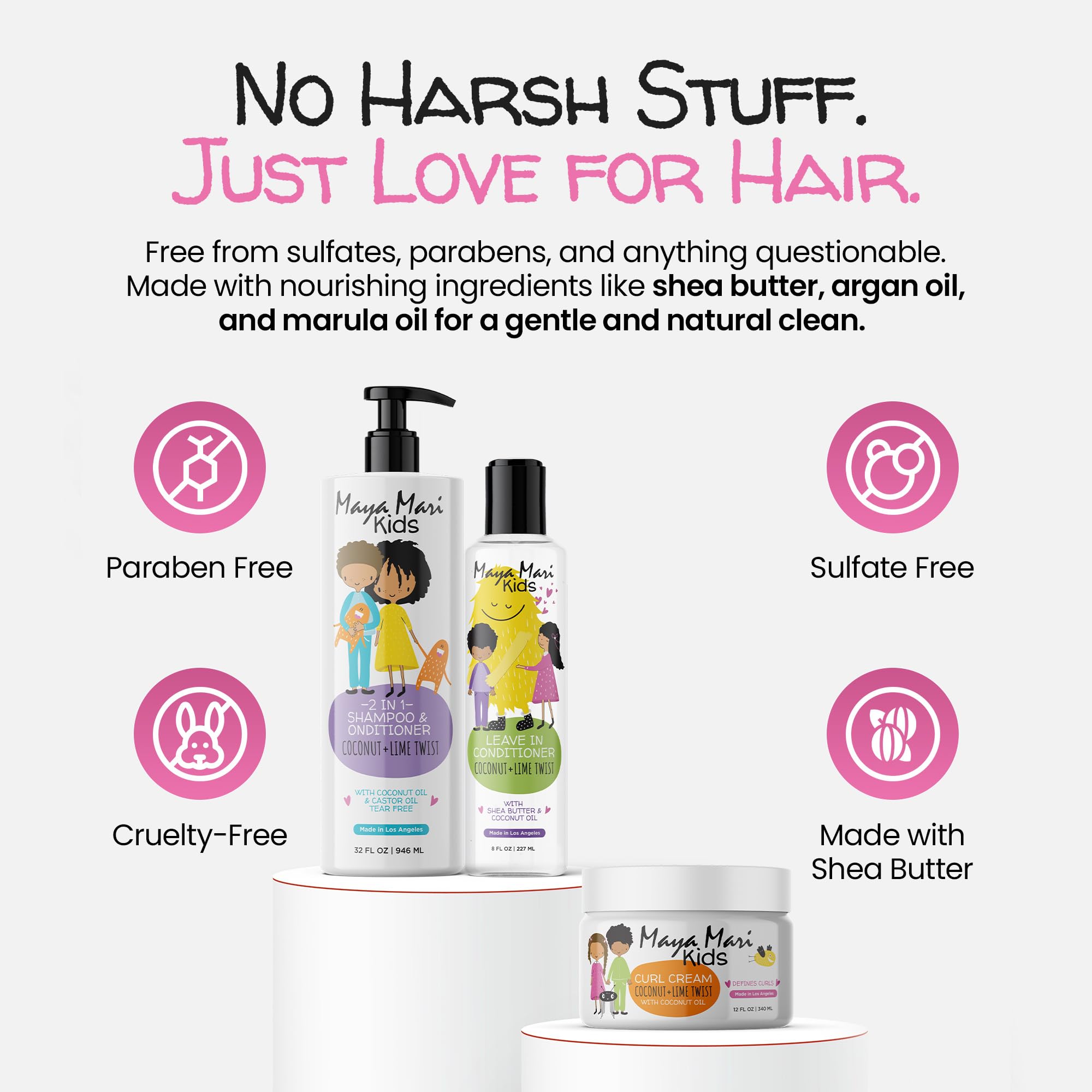 Maya Mari sulfate-free ingredients label signals gentle cleansing