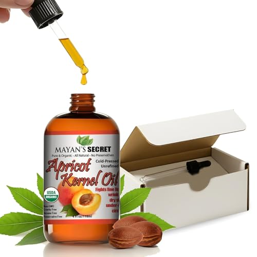 Mayan’s Secret apricot oil bottle with dropper for precise, daily hydration