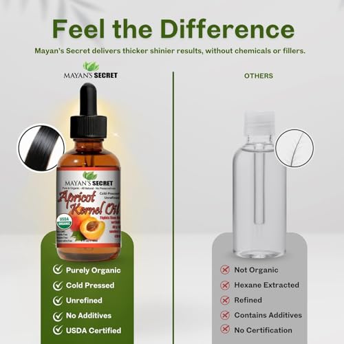 Mayan’s Secret apricot oil applied to hair for conditioning and shine