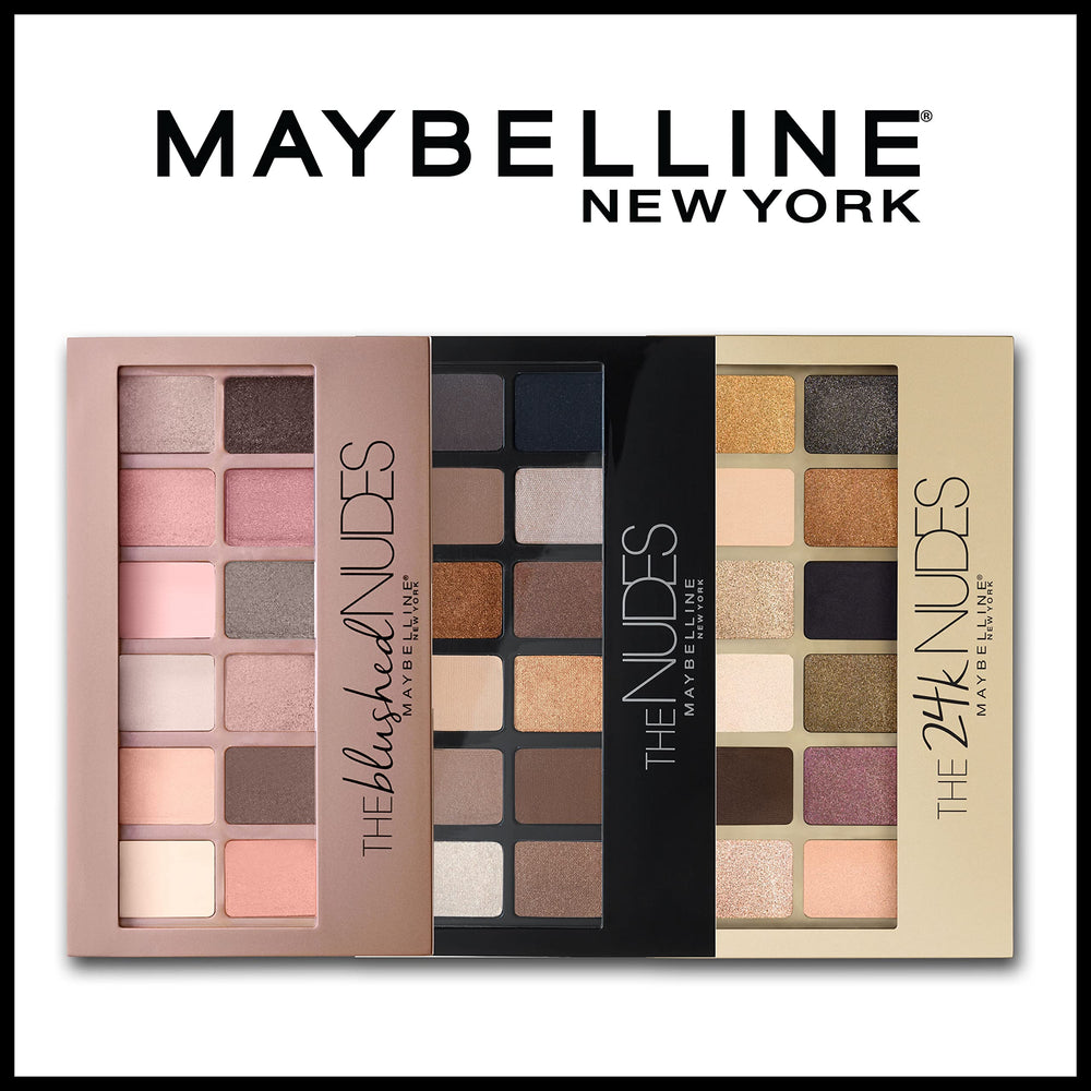 Maybelline 24K Nudes compact with reflective gold accents closed