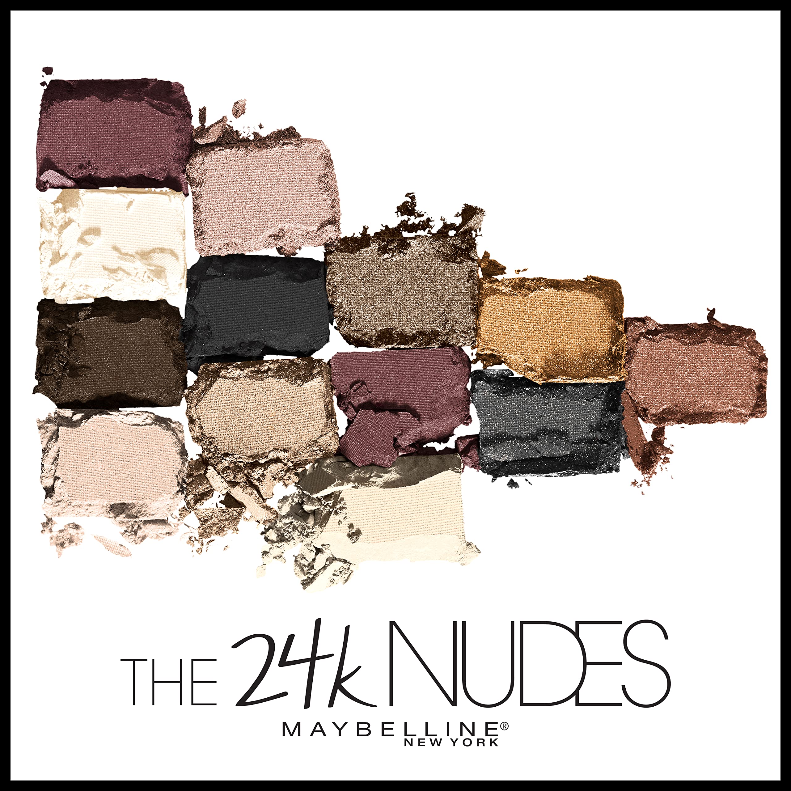 Maybelline 24K Nudes shades closeup highlighting shimmering nude and gold tones