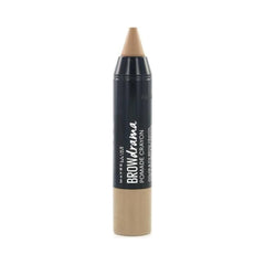 Maybelline Brow Drama Crayon Dark Blond close-up showing precise filling for defined brows.