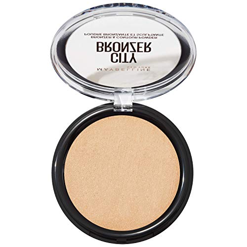 Maybelline City Bronzer compact open top view demonstrates sleek packaging and portability