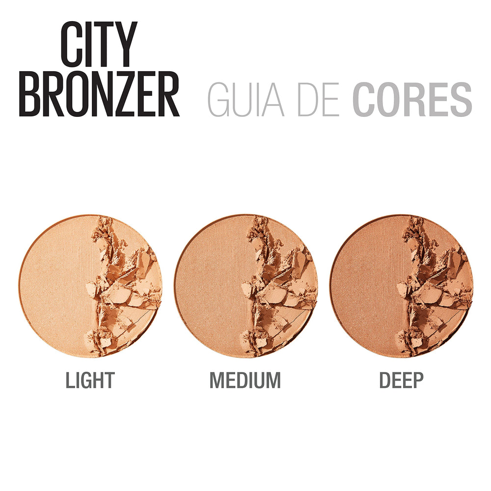 Maybelline City Bronzer surface swatch emphasizes velvety matte finish