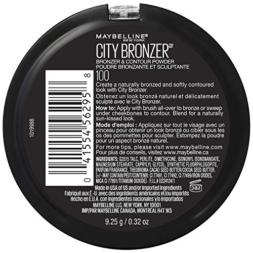 Maybelline City Bronzer powder texture close-up highlights whipped cocoa butter