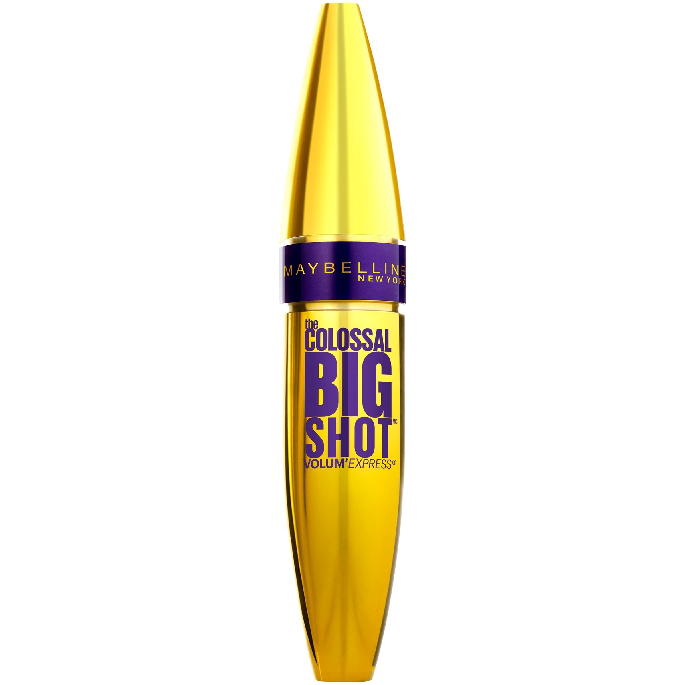 Maybelline Colossal Big Shot tube shows washable formula for easy removal