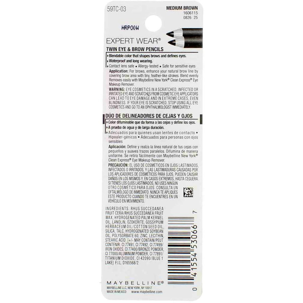Maybelline Expert Eyes packaging close-up highlighting waterproof longwear formula