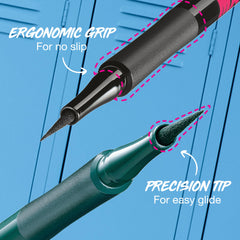 Maybelline Eyestudio waterproof eyeliner resists smudges for 12-hour wear.