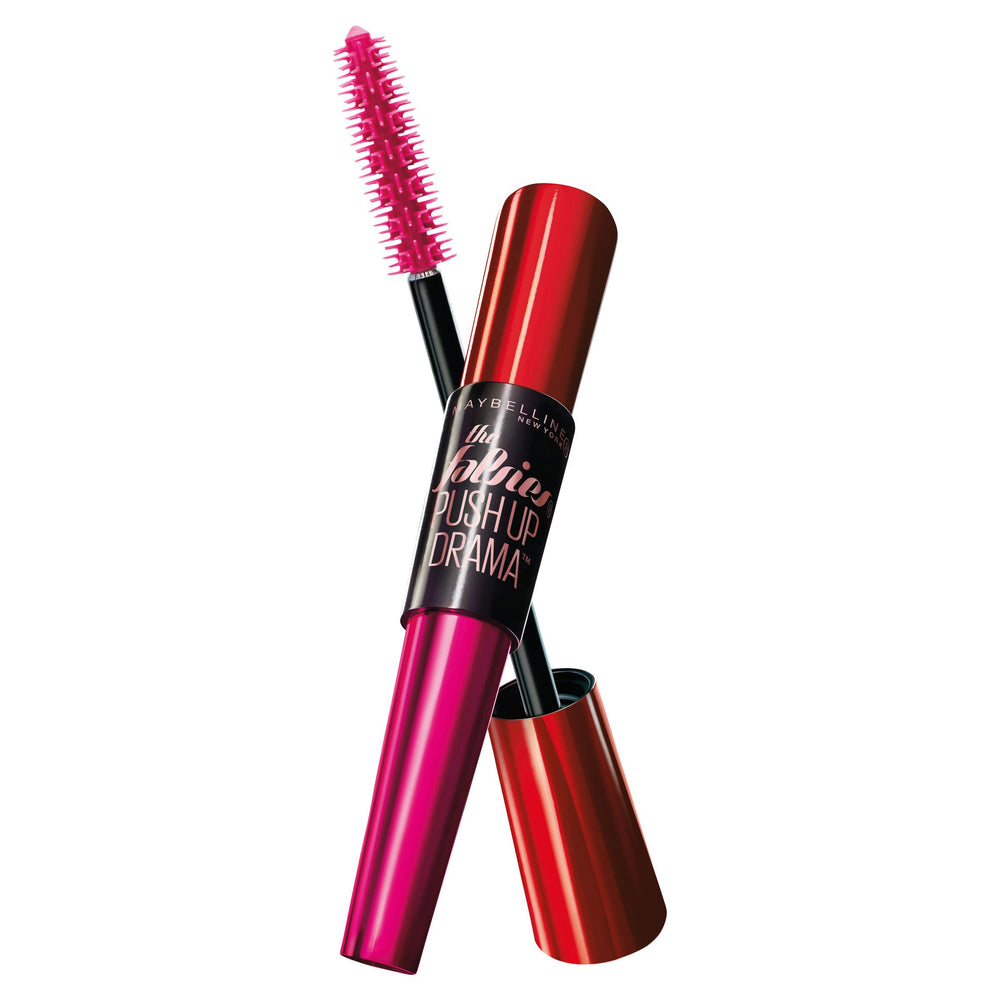 Maybelline The Falsies Push Up Drama wand with cup-shaped bristles lifts lashes from root to tip.