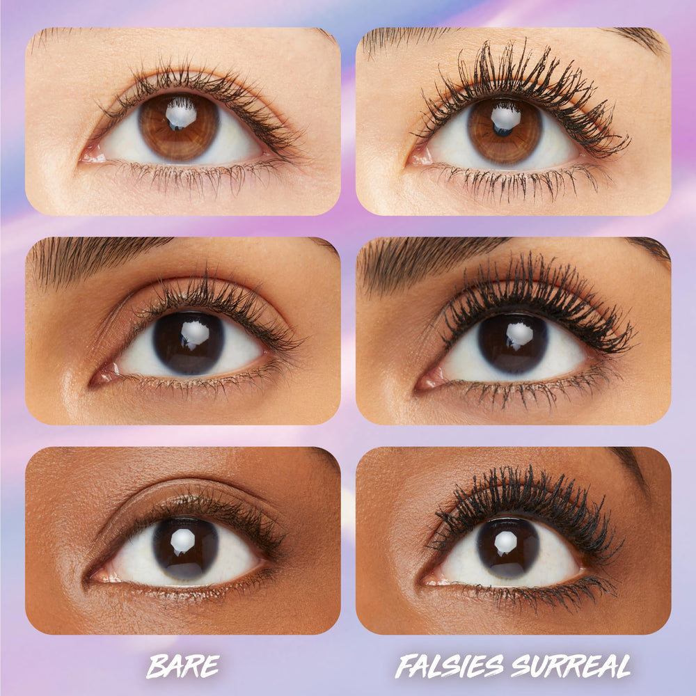 Maybelline The Falsies Surreal Extensions Mascara wand shot highlighting extended helix brush