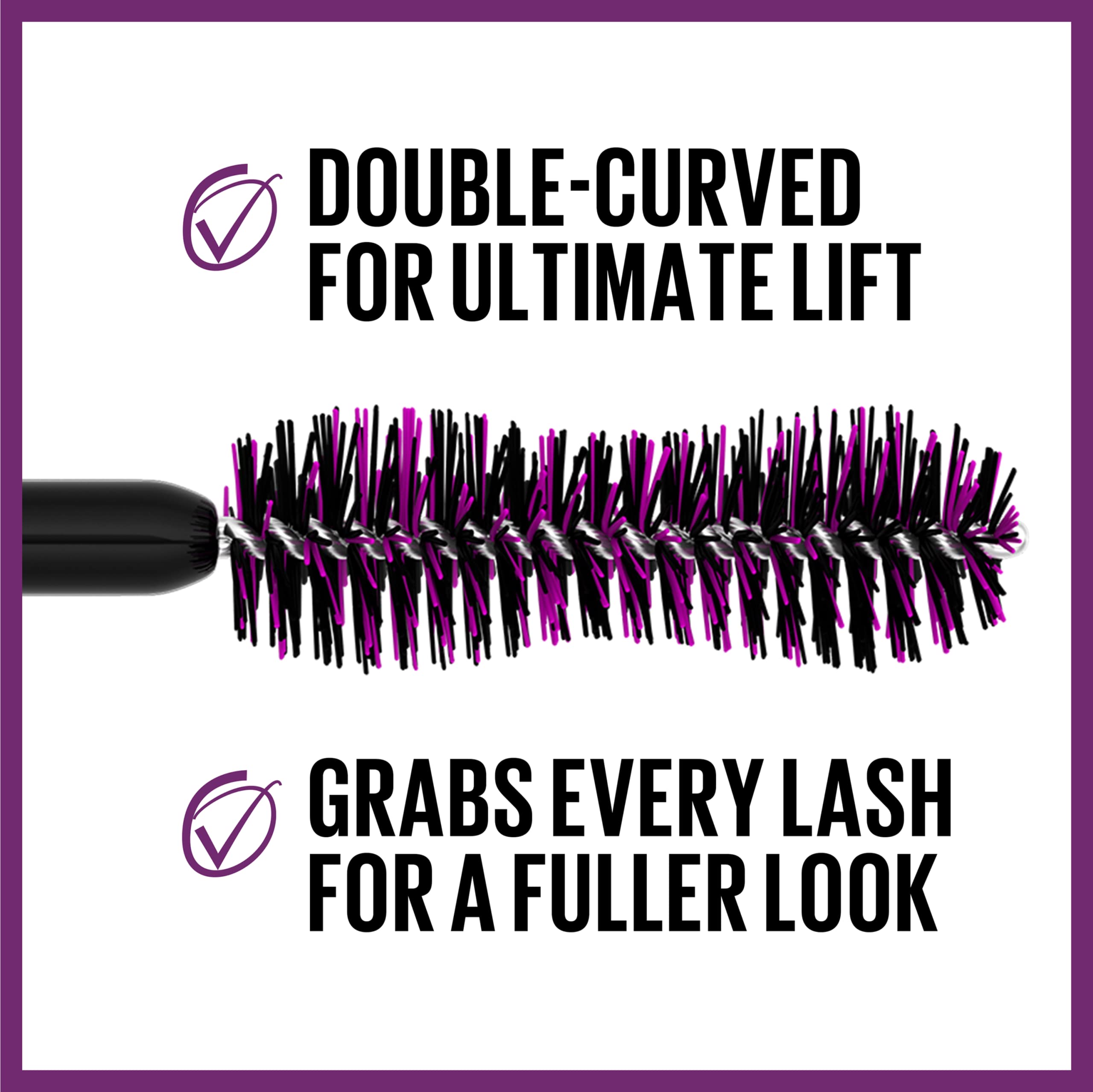 Maybelline Fiber-Infused Volume shows dramatic fullness with fiber-enhanced lashes