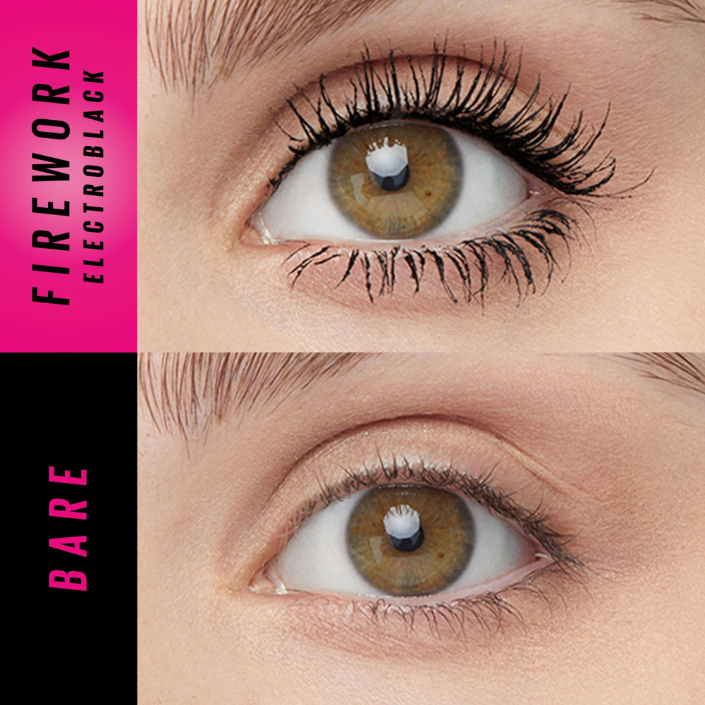 Maybelline Firework brush close-up shows spiral pattern lifting lashes.