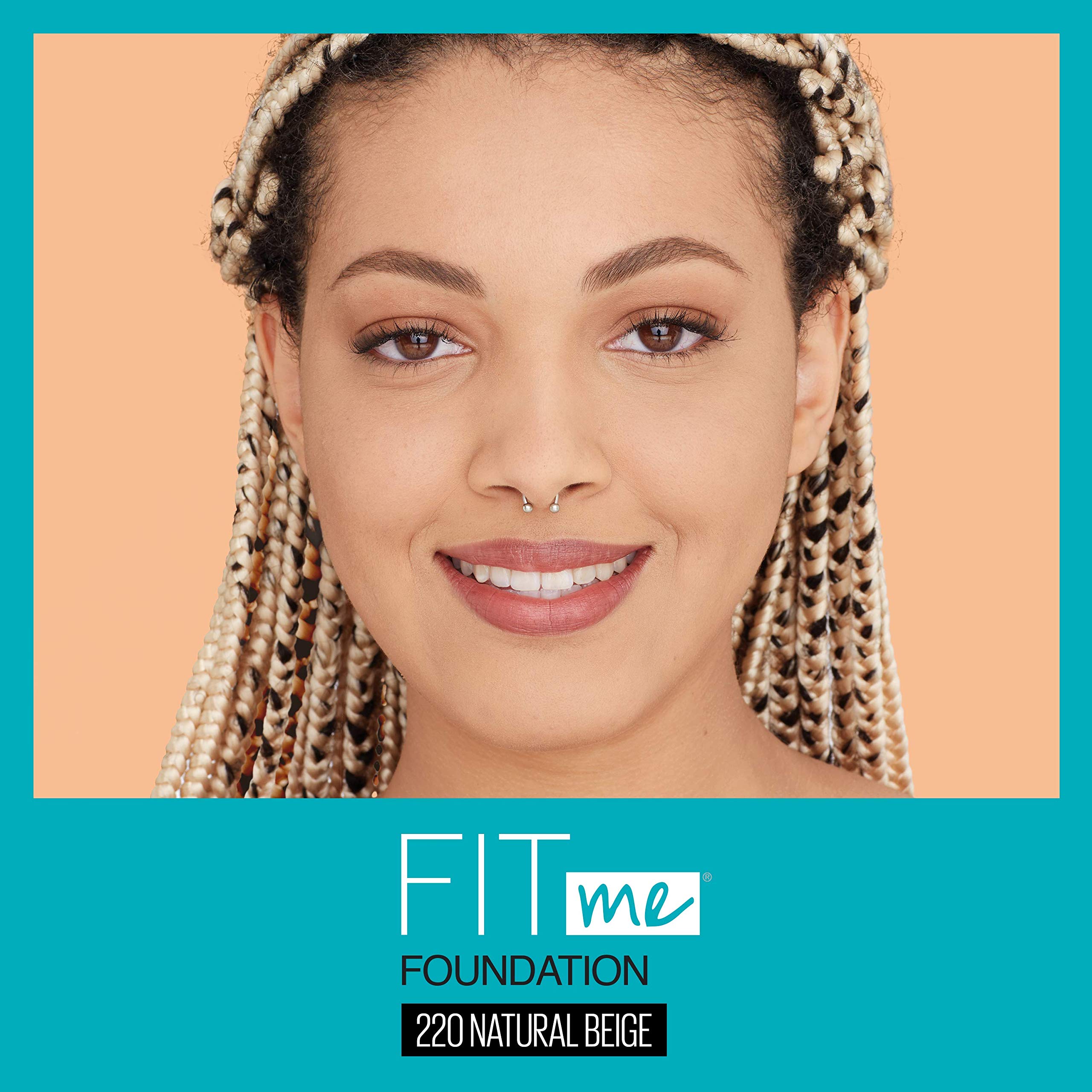 Maybelline Fit Me swatches show natural beige shade in action.
