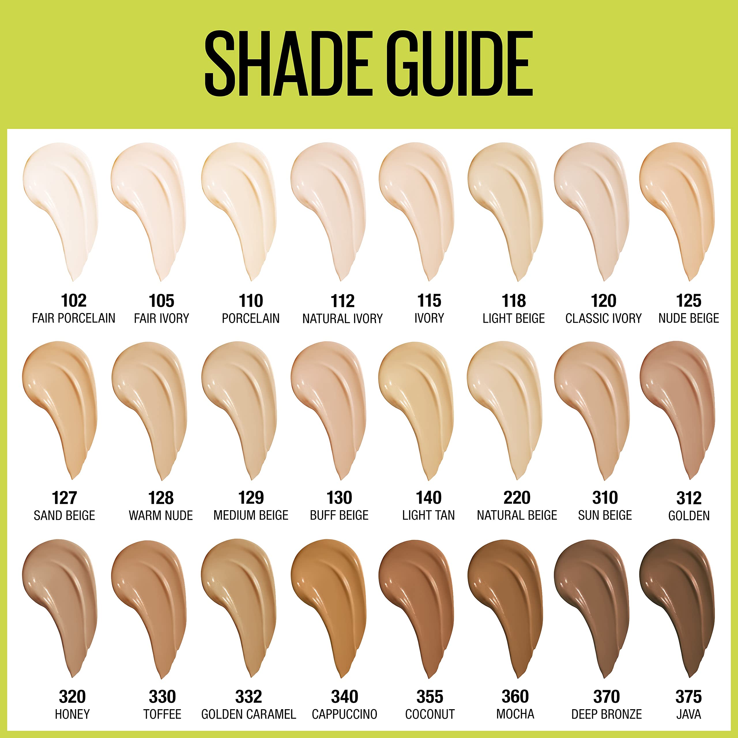 Maybelline foundation dermatologist-tested label signals trusted product.