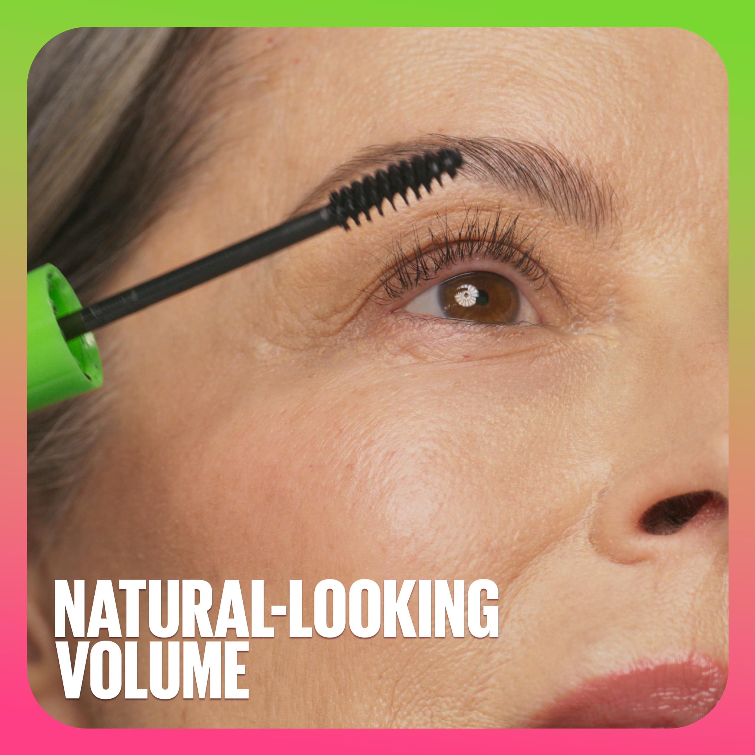Maybelline Great Lash Waterproof mascara on lashes for defined, voluminous lashes that last through humidity