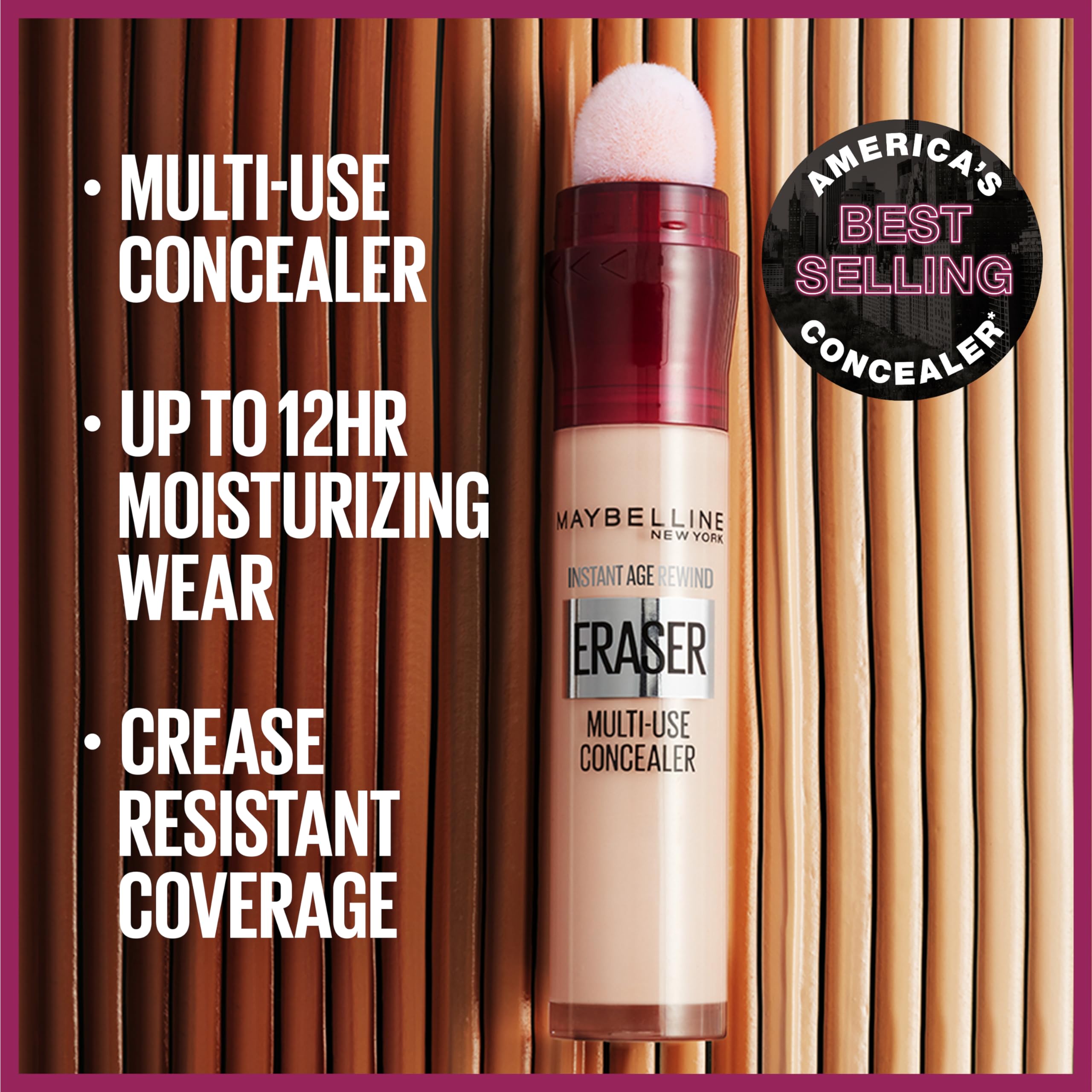 Maybelline Instant Age Rewind concealer goji berry extract nourishes and brightens.