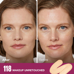 Maybelline Instant Age Rewind Eraser Foundation sponge-tip application close-up for creaseless finish