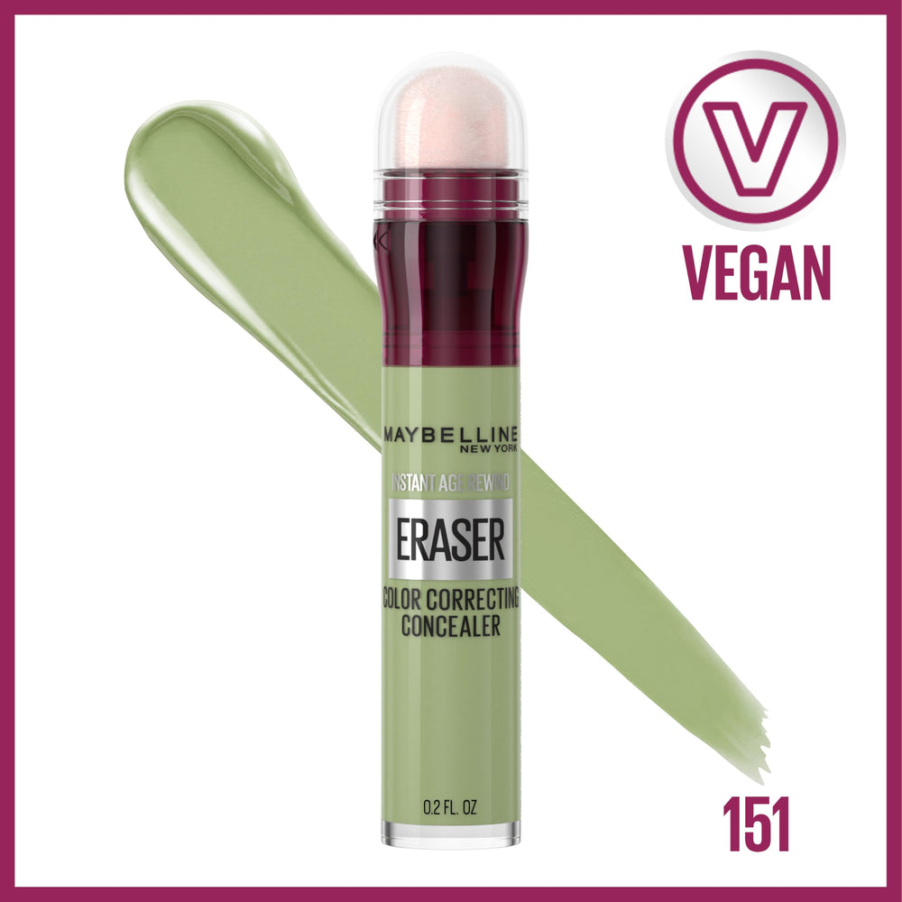Maybelline Instant Eraser concealer sponge tip close-up shows easy on-the-go blending.