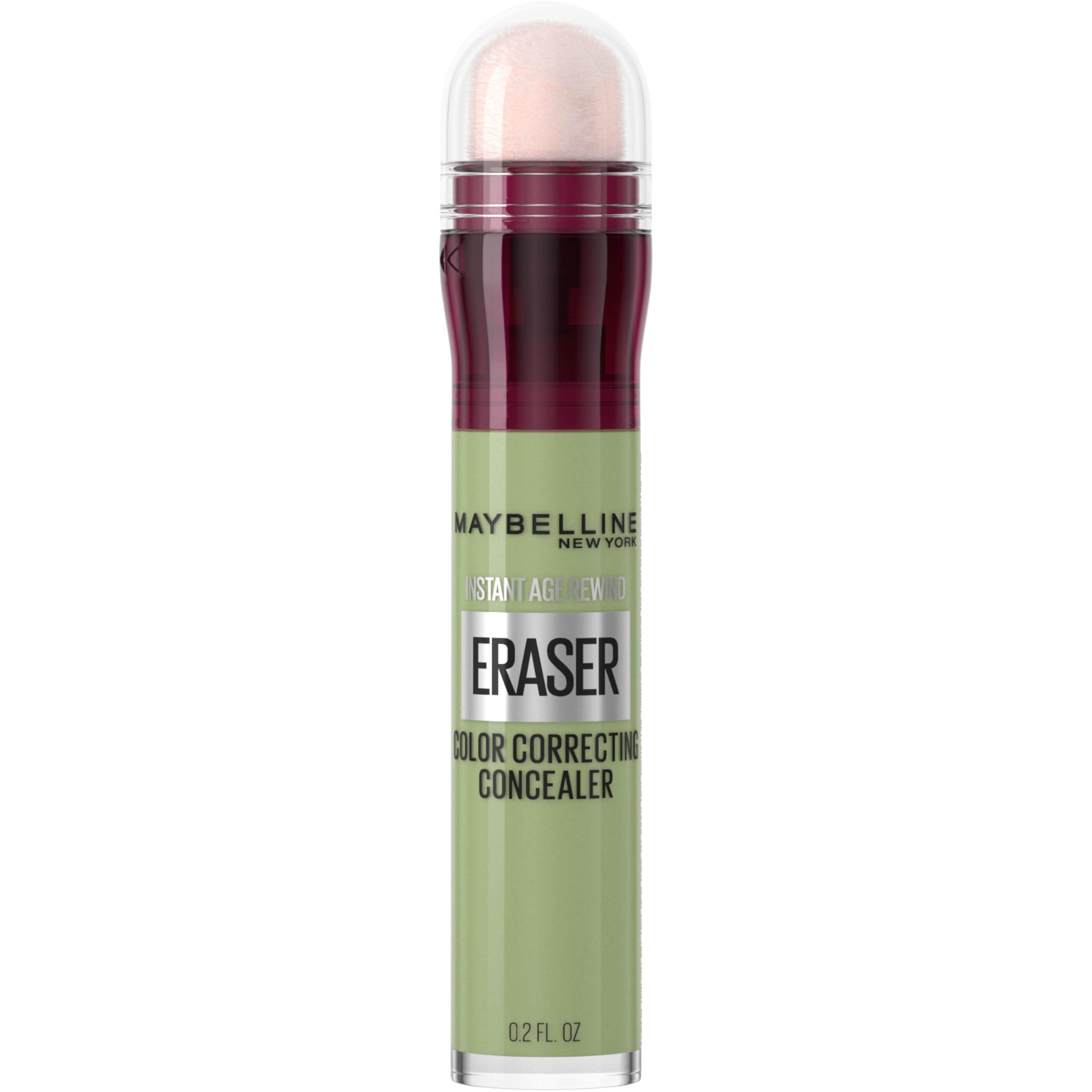 Maybelline Instant Eraser Green Concealer application demonstrates targeted redness correction with seamless blending.