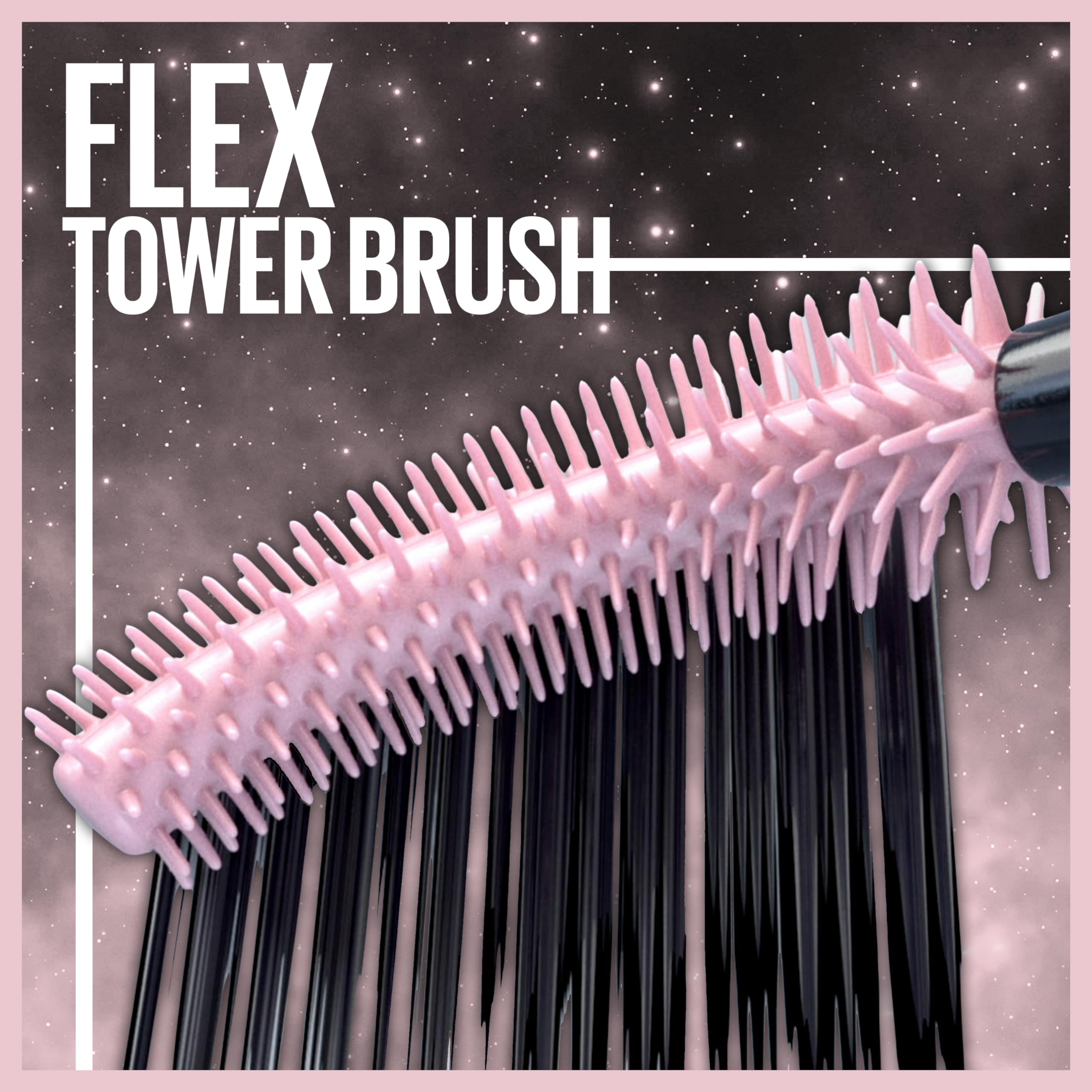 Maybelline Lash Sensational Sky High application image highlights lightweight, flake-free lashes