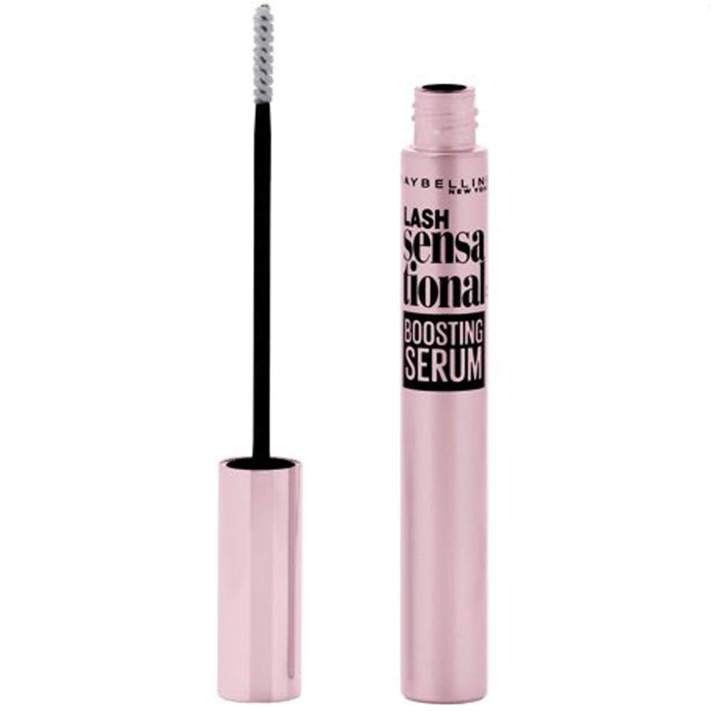 Maybelline Lash Serum bottle close-up showing conditioning formula for healthier lashes