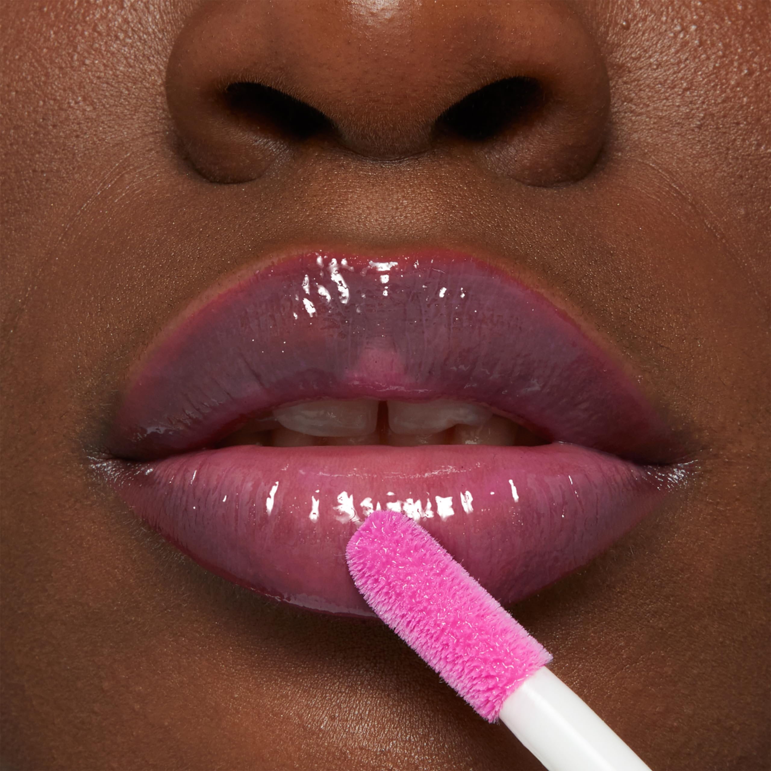 Maybelline Lifter Gloss Plump Red Flag shade range highlight of sheer red color.