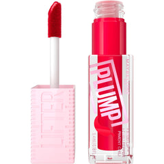 Maybelline Lifter Gloss Plump Red Flag wand applying heated color for fuller lips.