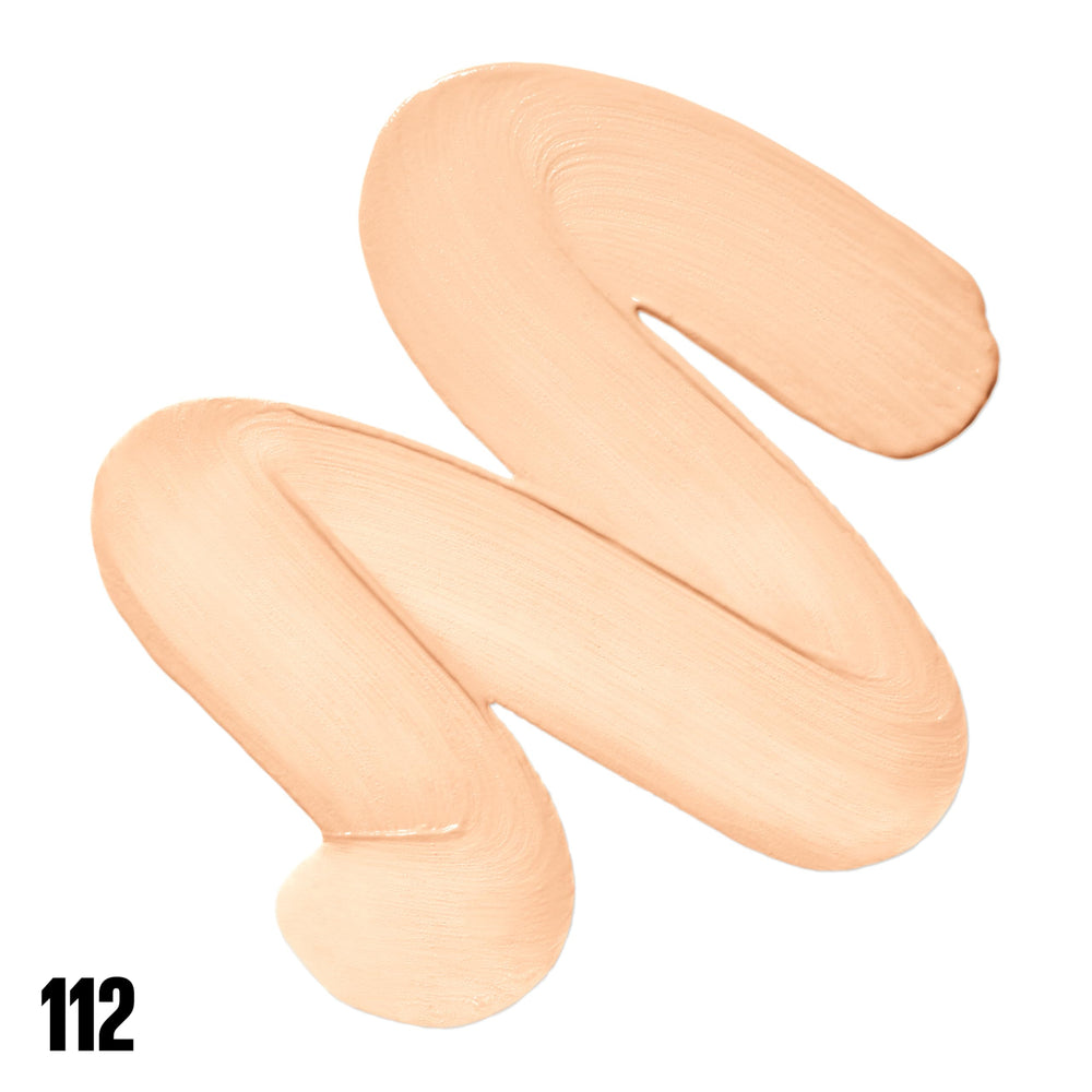Maybelline long-wear foundation swatch demonstrates durable color with a natural finish.