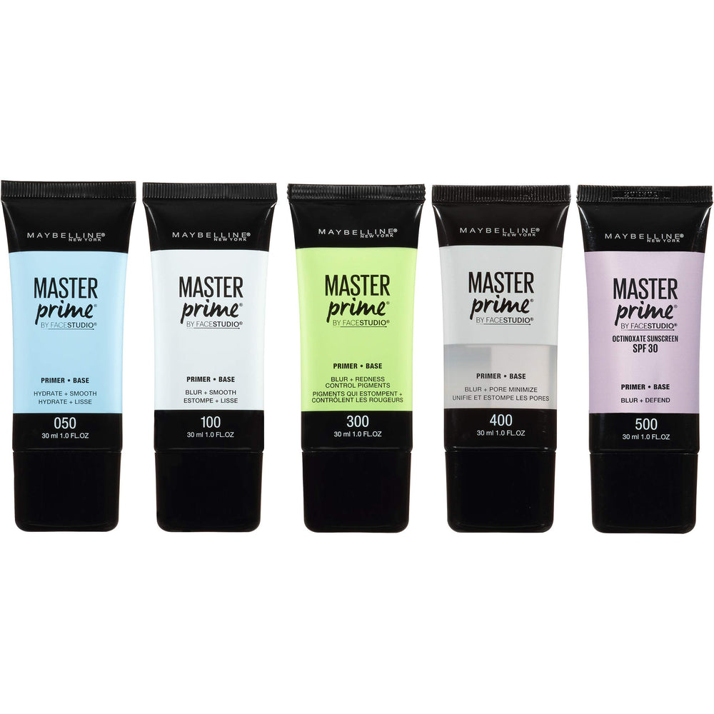 Maybelline Master Prime redness-focused shot highlights reduced visible redness for even tone.