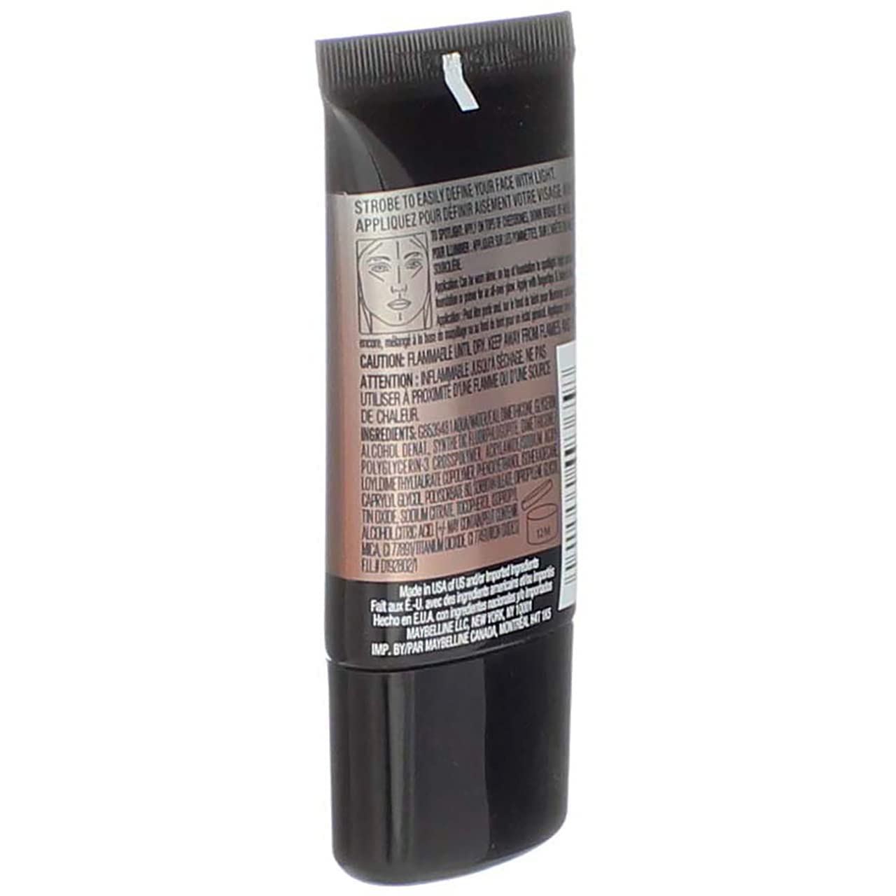 Maybelline Master Strobing Liquid Highlighter spotlight on high points to lift features.